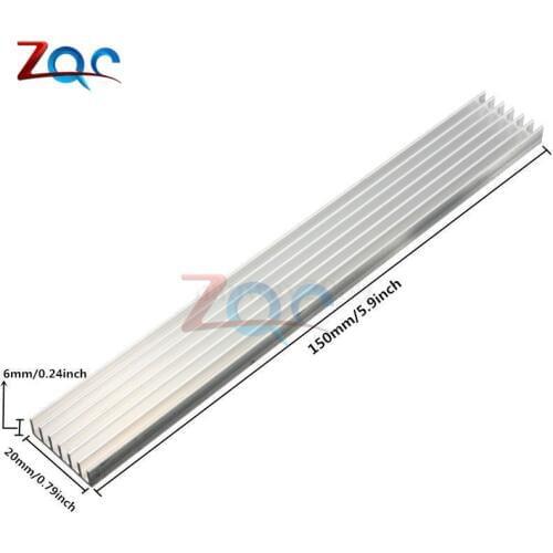 Silver Heat Sink LED 150x20x6mm Heatsink Aluminum Cooling Fin 150*20*6mm