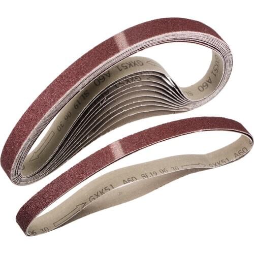 Uxcell 12pcs 1-inch X 30-inch(25mm X 770mm) Sanding Belt 60 Grit Aluminum Oxide to wood, plastic, fiberglass metals etc
