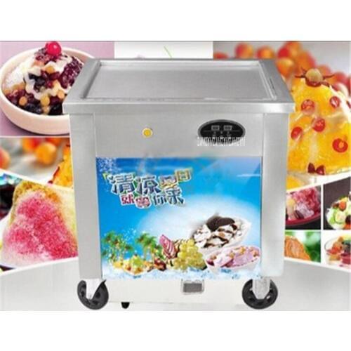 Shpping by sea HotSelling Commercial single Pan Stir Fried Ice Cream Maker/Snack Machine Cold Ice Cream Maker 220V/50Hz 12-15L/H