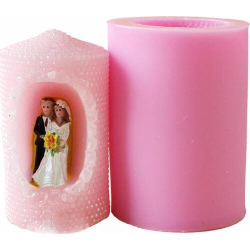 Nicole Silicone Soap Candle Mold Bride and Groom Shape DIY Handmade Soap Mould Craft Chocolate Resin Clay Decorating Tool