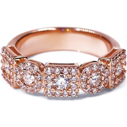 Tianyu Gems Silver Women Rings 5mm Moissanite Diamonds Jewelry Round Brilliant Gemstones Finger Band Rings 2021 Wedding Gifts