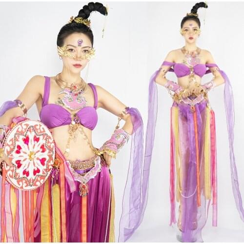 Chinese Style Traditional Oriental Ancient Dancing Stage Costume Catwalk Show Clothes Women Flying Fairy Cosplay Costume VDB3979