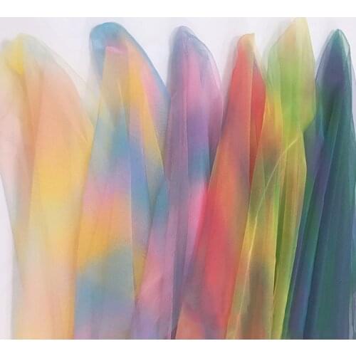 1meter Colorful Rainbow Wide 150cm Tulle Fabric DIY Sewing Baby Shower Tutu Skirt Princess Dress Wedding Party Decor Supplies