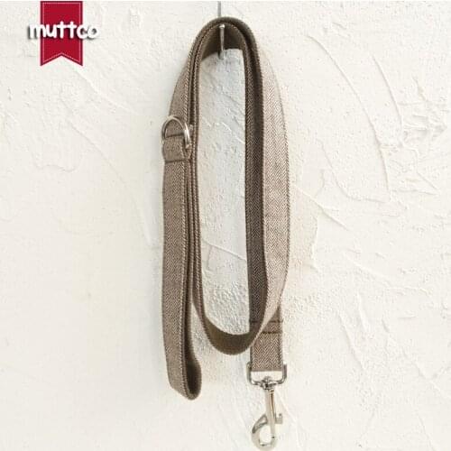 MUTTCO unique design fashionable bow tie handmade dog leash LIGHRT BROWN SUIT dog leash 5 sizes UDL119