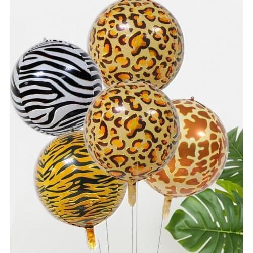 Tiger Zebra Leopard Animal Printed Foil Balloon Jungle Theme Helium Balloons Birthday Earth Day Safari Party Zoo Theme Supplies