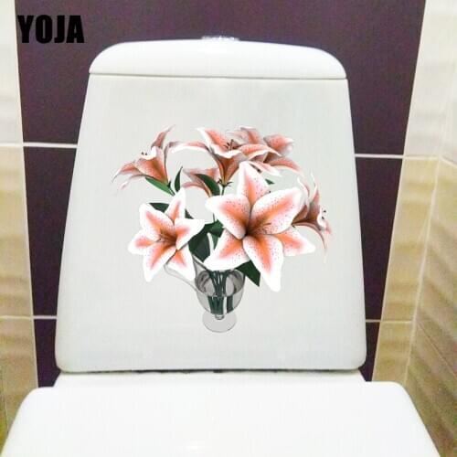 YOJA 22.4X20.8CM A Glass Of Water Lily Living Room Wall Decor Sticker Fashion Toilet WC Decal T1-1653