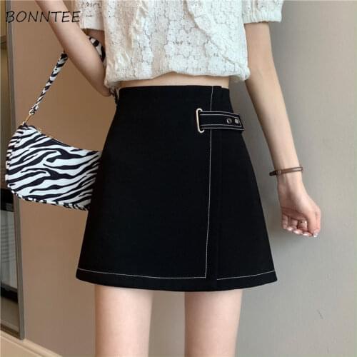Skirts Women Black Empire Summer Mini A-line Lined All-match Casual Daily Clothing Faldas Mujer Fashion Aesthetic Sweet Ladies
