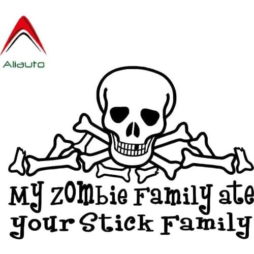 Aliauto Funny Car Sticker My Zombie Family Ate Your Stick family Waterproof Reflective Creative Decal Accessories PVC,20cm*14cm