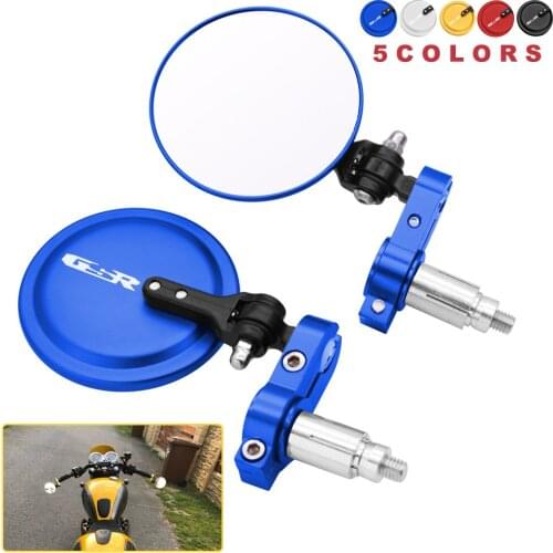 GSR Motorcycle Rear View Mirrors Round 7/8" Handle Bar End Foldable Motorbike Side Mirror For SUZUKI GSR 400/600/750 2006-2012