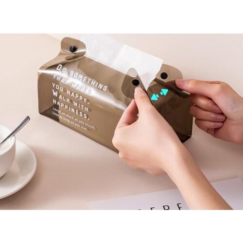 10pcs Creative Office living room pumping paper box PVC tissue box multifunctional toilet paper box Nordic car tissue box