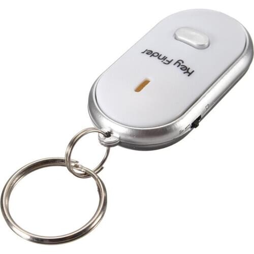 100PCS White LED Key Finder Locator Find Lost Keys Chain Keychain Whistle Sound Control Fast shipping for DHL FEDEX TNT