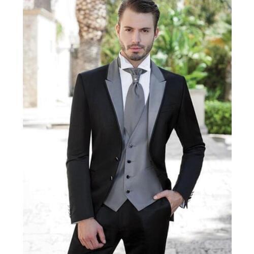 2020 New Mans Suits For Wedding Groom Tuxedos Groomsmen Suits Dinner Suit Business Suit Three Pieces Suit(Jacket+Pants+Vest)