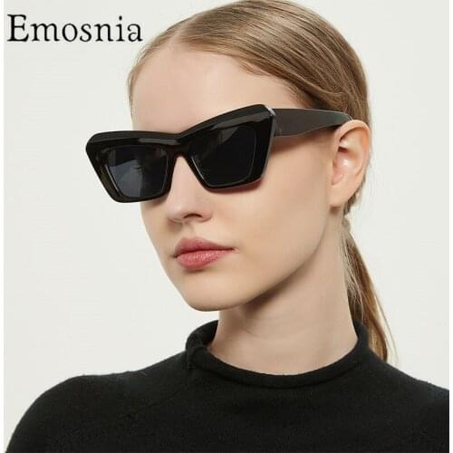 2021 Vintage Cat Eye Big Frame Sunglasses Women Men Oversized Classic Brand Design Eyewear High Quality Female Travel UV400