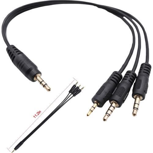 3.5mm 1/8" TRS Male to 3.5mm 3pole & TRRS 4pole Male & 2.5mm TRS 3 pole Male 3-Way Stereo Audio AUX Headphone Splitter Y Cable