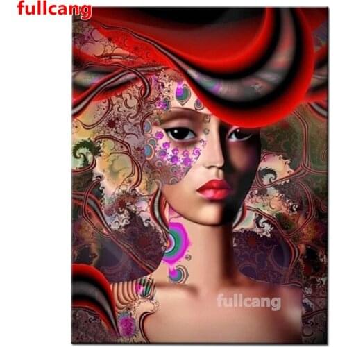 Diamond Painting Diy Full Round 5D Beautiful Red Hat Woman Diamond Embroidery Cross Stitch Rhinestone Diamond Mosaic Girl JX2289
