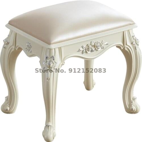 European American style dressing table stool makeup stool soft bag small square stool household chair princess bedroom nail stoo