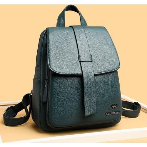 New High Quality Leather Backpack Woman Fashion Female Backpack String Bag Large Capacity School Bag Luxury Soft Women Backpacks