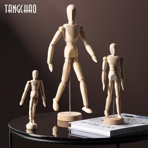 Puppet Man Model Home Decoration Accessories Wooden Man Modern Living Room Office Desk Creative Decor Art Puppet Ornaments