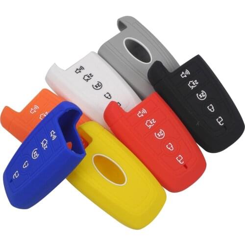 Kutery 10PCS Silicone Rubber Colorful Remote Car Key Cover Case 5 Buttons For Ford Fusion Hybrid Mondeo Protection Replacement