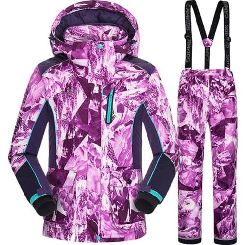 Teen Children Outdoor Ski Suits Boy Girls Winter Cotton-padded Snow Jackets Overalls 2 pieces Clothes Set 10 11 12 13 14 years