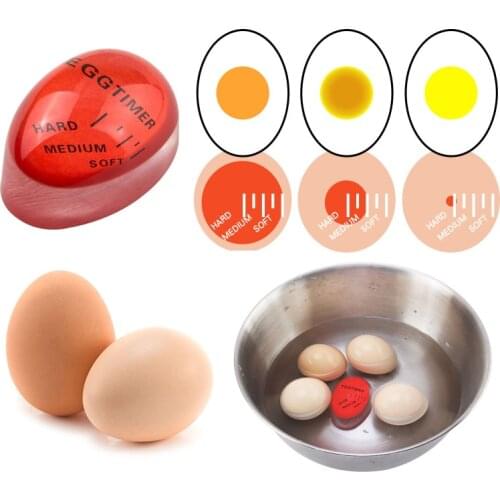 Color Changing Egg Timer Cooking Resin Material Perfect Boiled Eggs By Temperature For Kitchen Helper Egg Timer Red timer tools