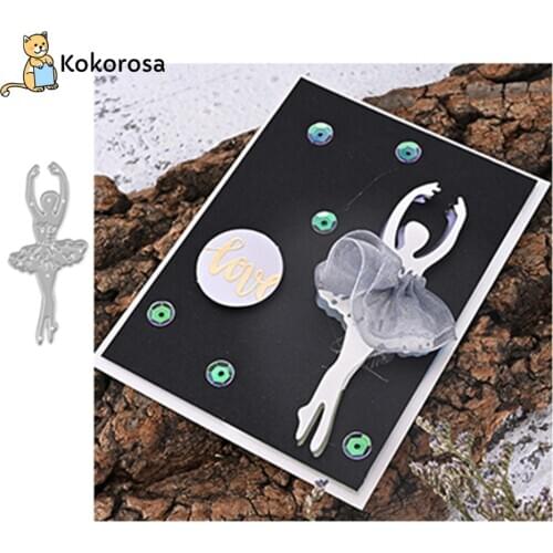 Kokorosa Girl Dancer Ballet Metal Cutting Dies Stencil for DIY Scrapbooking Album Decor Embossing Paper Card Making Craft Dies