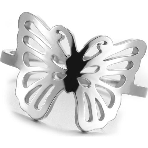Cute Hollow Butterfly Ring Charms Hombre Knuckle Anillos Stainless Steel Rings for Women Popular Jewelry Making Girl Gift