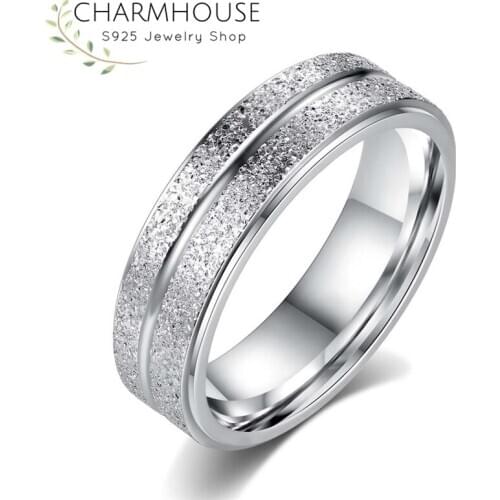 2020 Hot Selling Accesories Rings For Man Stainless Steel 6mm Finger Ring Wedding Band Bague Fashion Jewelry Aniversary Gifts