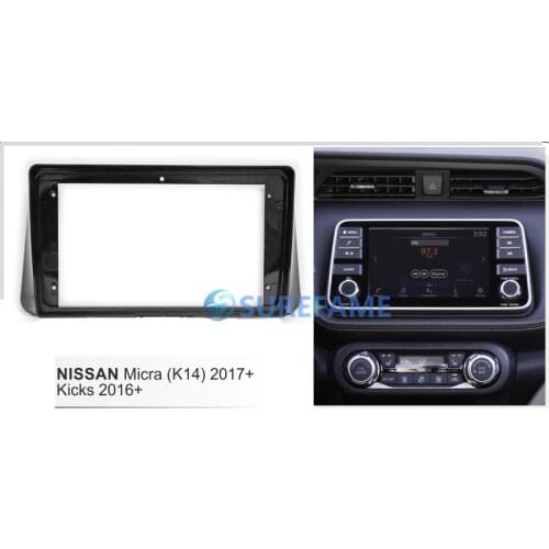 9 inch Car Fascia Radio Panel for NISSAN Micra (K14) 2017+; Kicks 2016+ Dash Kit Facia Console Bezel Adapter Install Cover Trim