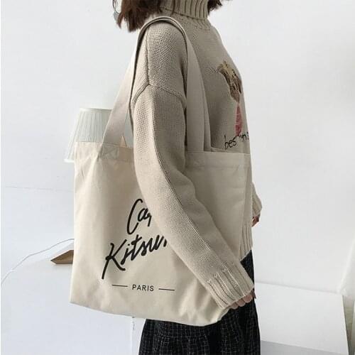 Printed Casual Cotton Handbag Shoulder Bag for Women and Men