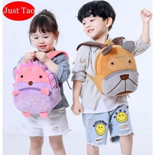 Just Tao! Kindergarten baby kids small backpacks girls loverly cartoon bags Boys cotton book Bag Preschool children Bag JT062-2
