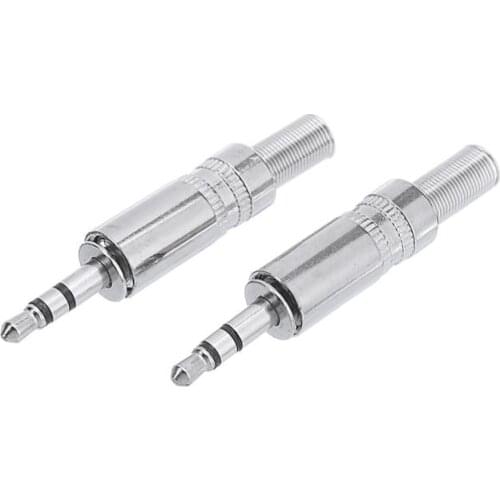 2pcs 3.5mm 3 Poles Alloy Stereo Audio Type Headphone Connector High Quality Male Plug Audio Solders Earphone Converter Parts