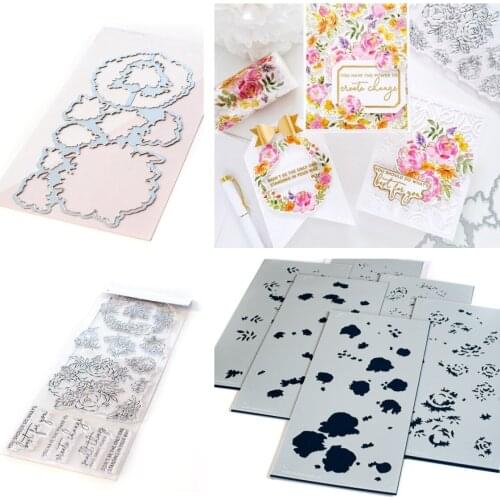 Flower Letter Pattern New Metal Cutting Dies Stamps Stencil Scrapbook Diary Decoration Stencil Embossing Template DIY Greeting