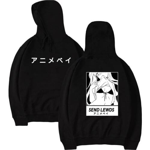 Men Fashion Japan Anime Ahegao Printed Hoodie Cool Long Sleeve Manga Hooded Sweatshirt Otaku Pullover Hoodie For Anime Lovers