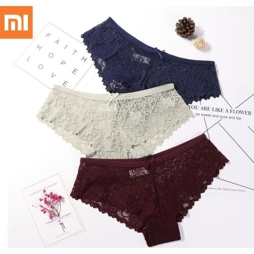 Xiaomi Sexy Lace Underwear Women Fashion Cozy Lingerie Tempting Briefs Ultra-Thin Womens Panties Low Waist Intimates lingerie