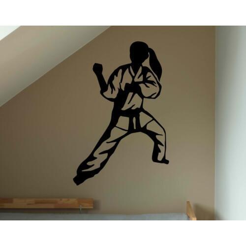 Japan Judo Fighters Wall Stickers Home Decor Living Room Fight Girl Sport Wall Decal Removable Vinyl Wall Tattoo Mural A580