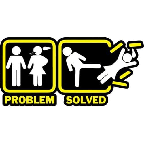 Funny Annoying Wife Girlfriend Problem Solved Car Sticker Automobiles Motorcycles Exterior Accessories PVC Decals,13cm*6.1cm