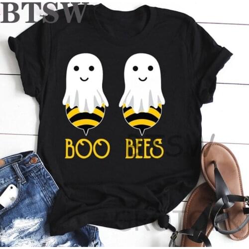 Funny Tshirt Boo Bees Short Sleeve Womens T-shirt Casual Loose Fashion Graphic Top T Shirt Ladies Novelty Korean Tee Shirts