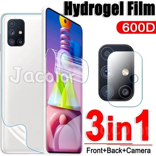 Safety Hydrogel Film For Samsung Galaxy M51 M42 M40 M31s M31 M30s M21 M11 M10s Screen Protector+Back Cover Film+Camera Glass