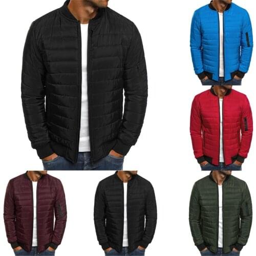 Winter mens cotton-padded jacket high-quality multi-yard long-sleeved solid color warm and velvet cotton jacket мужская куртка