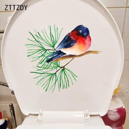 ZTTZDY 23.9×21.5CM Color Paint Home Wall Stickers Classical Flowers And Birds Bathroom Toilet Decal T2-1474
