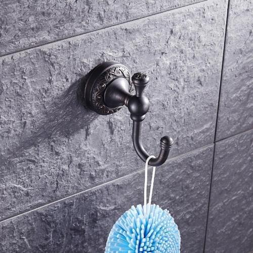 1 Hook copper oil rubed bronze robe hook black, European brass wall bathroom towel robe hooks, Kitchen hook for towel vintage