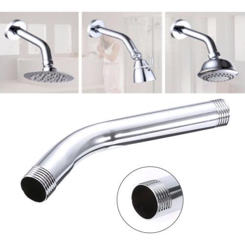 1pc Shower Head Extra Pipe Tube Extension Pipe Angled Fit G1/2" Chrome Shower Arm Attachment for Sprayer Bathroom Hardware