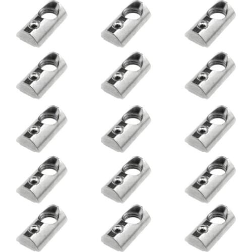 30Pcs M8 T Slot Nuts Roll-In Spring Ball Loaded Elastic Nuts for 3030 Series Aluminum Extrusion Profile Rail