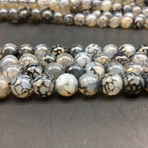 4mm 6mm 8mm 10mm 12mm Striped Agat Natural Stone Beads For Beading black white color Wholesale Beads For Jewelry DIY Accessories