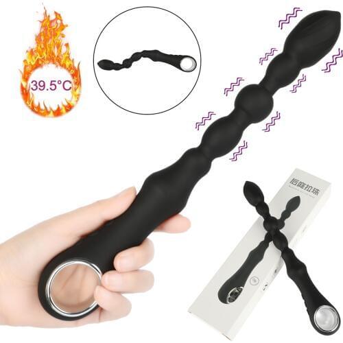 Sex Anal Toys Anal Beads Vibrator Heating Anal Dildo Vibrator For Man Woman G-Spot Prostate Stimulator Butt Plug Vibrator