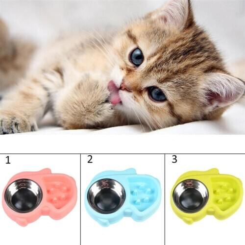 Pet Bowl Anti Choking Slow Feeder Non Skid Stainless Steel Pet Food Bowl Cat Bowl for Food Water