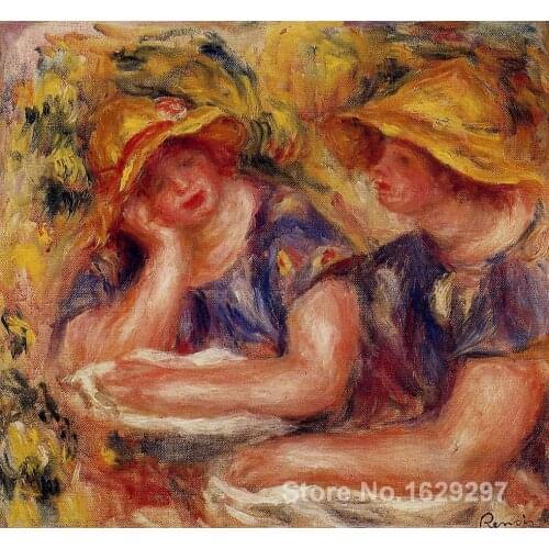 Large oil paintings for sale Two Women in Blue Blouses Pierre Auguste Renoir canvas art Handmade High Quality