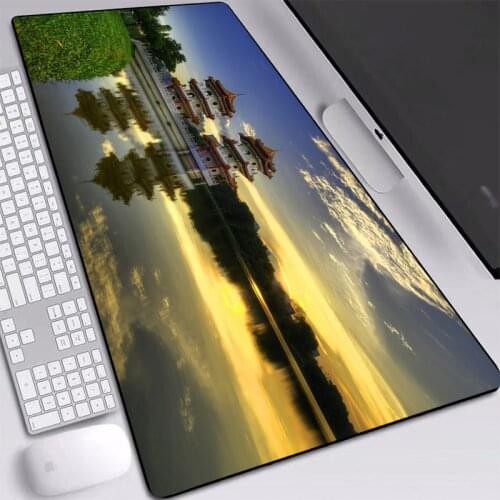 Large Mouse Pad City Water Grass Photo Precision Hemming Nature Anti-slip Rubber Mats Material Waterproof for Dota Gamer