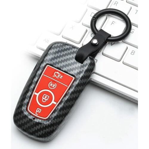 Carbon fiber ABS Car Remote Key Case Cover for Ford EcoSport Fusion Mondeo Edge 2017 2018 Expedition F-150 F-250 F-350 F-450